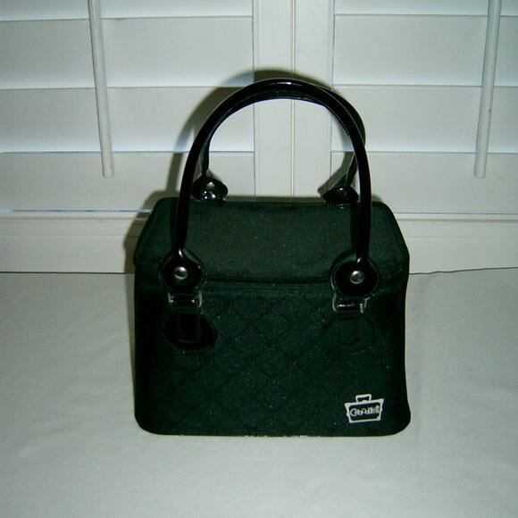 Vintage CABOODLES Envy Black Makeup Cosmetics Travel Case Tote Bag, VGUC - Picture 1 of 5